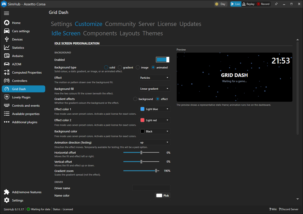 Grid Dashboard for SimHub — Sim Racing Overlay & Telemetry HUD