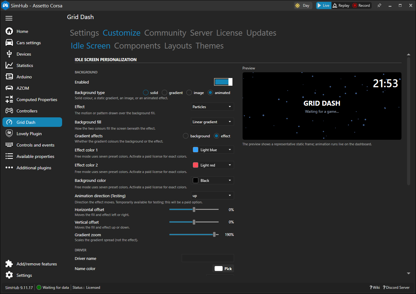 Grid Dashboard for SimHub — Sim Racing Overlay & Telemetry HUD
